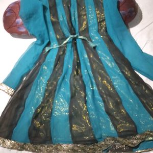 Beautiful Girls Teal &amp; Black Kurti