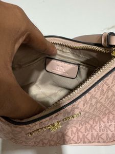 Michael Kors Pink Signature Logo Shoulder Bag