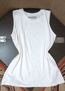 Cottonworld White Sleeveless Top