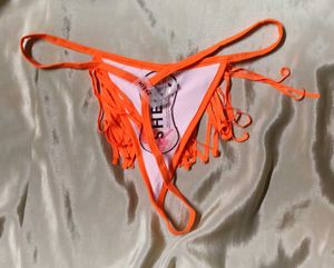 Orange Fringe Bikini panty