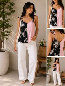 2-in-1 Reversible Floral & Pink Cami Top