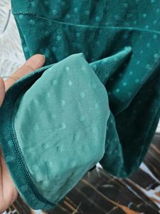 Green Velvet Polka Dot frock