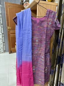 Beautiful Purple Kurta Set with Dupatta