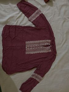 Purple Printed Kurta