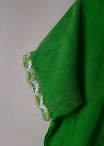 Unused Fluroscent green Kurti with Lace Trim