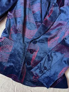 Abstract Velvet Blazer