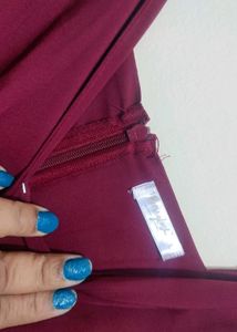 Maroon Long Dress For 36 Bust