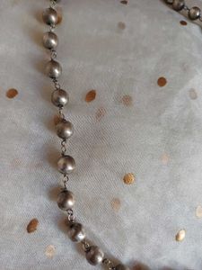 Brass handmade Silver Tone Beaded Necklace