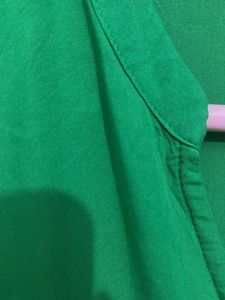 pure cotton flare Vibrant Green Tiered Dress