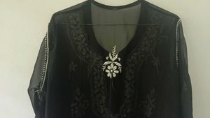 Black Embroidered Kurta