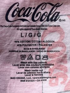 Coca-Cola Pink Graphic Crop T-Shirt – Size Large