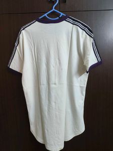H&amp;M White &amp; Purple Striped T-Shirt