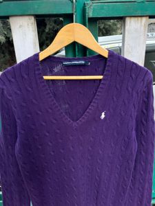 Ralph Lauren Purple Cable Knit Sweater