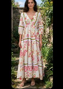 Bohemian Floral Print Maxi Dress