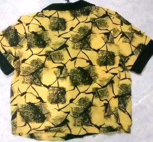 Retro Abstract Print Short Sleeve Top