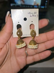 Beautiful Jhumka Earrings with Pearl
