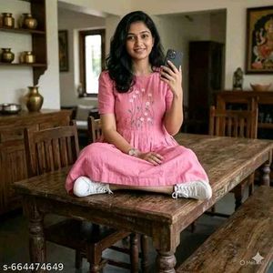 Chic Pink Embroidered Midi Dress_XL