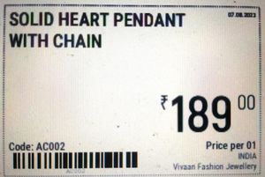 Solid Heart Pendant With Chain