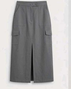Made in Italy Grey Cargo maxi Skirt