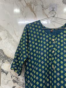 Stylish Teal Kurta with Print
