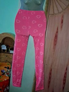 Cute Pink Heart Leggings