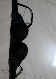 Pinstripe Black Bra