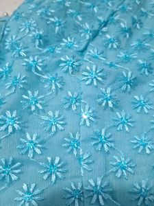 Elegant sky Blue Striped Saree with blouse