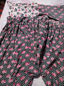 Floral Print Cotton Kurta with salwar and dupatta