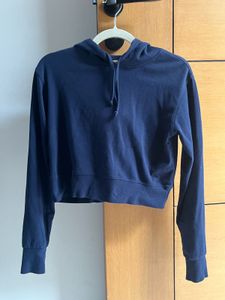Navy Cropped Hoodie