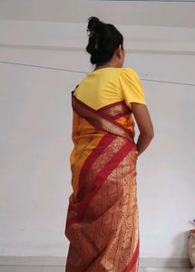Silk Saree - Yellow &amp; Red