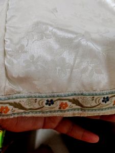 Item-KBG231/IMPORTED/PRELOVED/OFF-WHITE COLOURED/Poly Silk/Self Designed/Parallal Pant/Palazzo/ANTI-CREASE/Embroidered