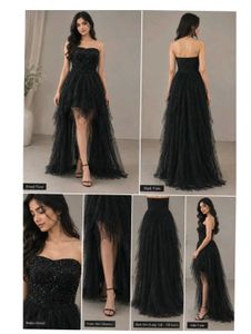 Stunning Black High-Low Evening Gown