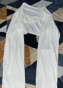 White Cropped Bolero Top