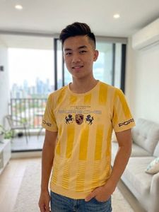 Retro Yellow Porsche Striped T-Shirt