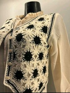Boho Crochet Vest Top &amp; Blouse Set