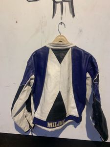 Blue Leather Racing Jacket