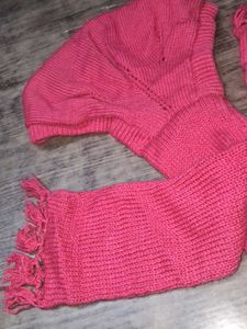Hand-Knitted Pink Scarf🆕