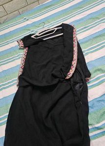 Elegant Black Embroidered Gown