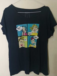 pink capri with blue t shirt