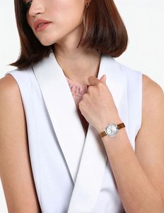 Classic Titan Watch with Brown Leather Strap
