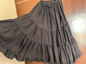 Flowy Black Tiered Maxi Skirt