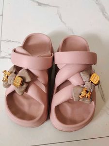 Cute Pink Bow Slides for Women