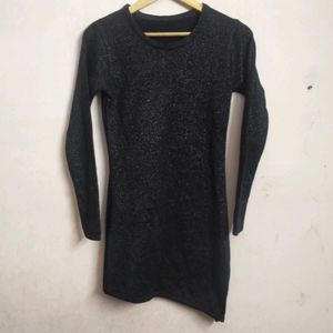 Black Shimmer Bodycon Dress