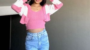 Pink & White Knit Cardigan Set