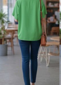 Green Button-Down Top