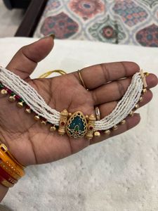 Elegant Pearl Choker Necklace Set
