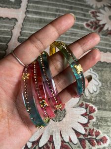 Crystal jelly Bangles never used