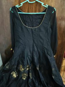 Elegant Black Embroidered Gown