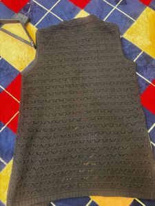 Sleeveless Knit Button Vest sweater