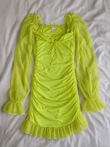 Urbanic Green Ruffled Bodycon Dress